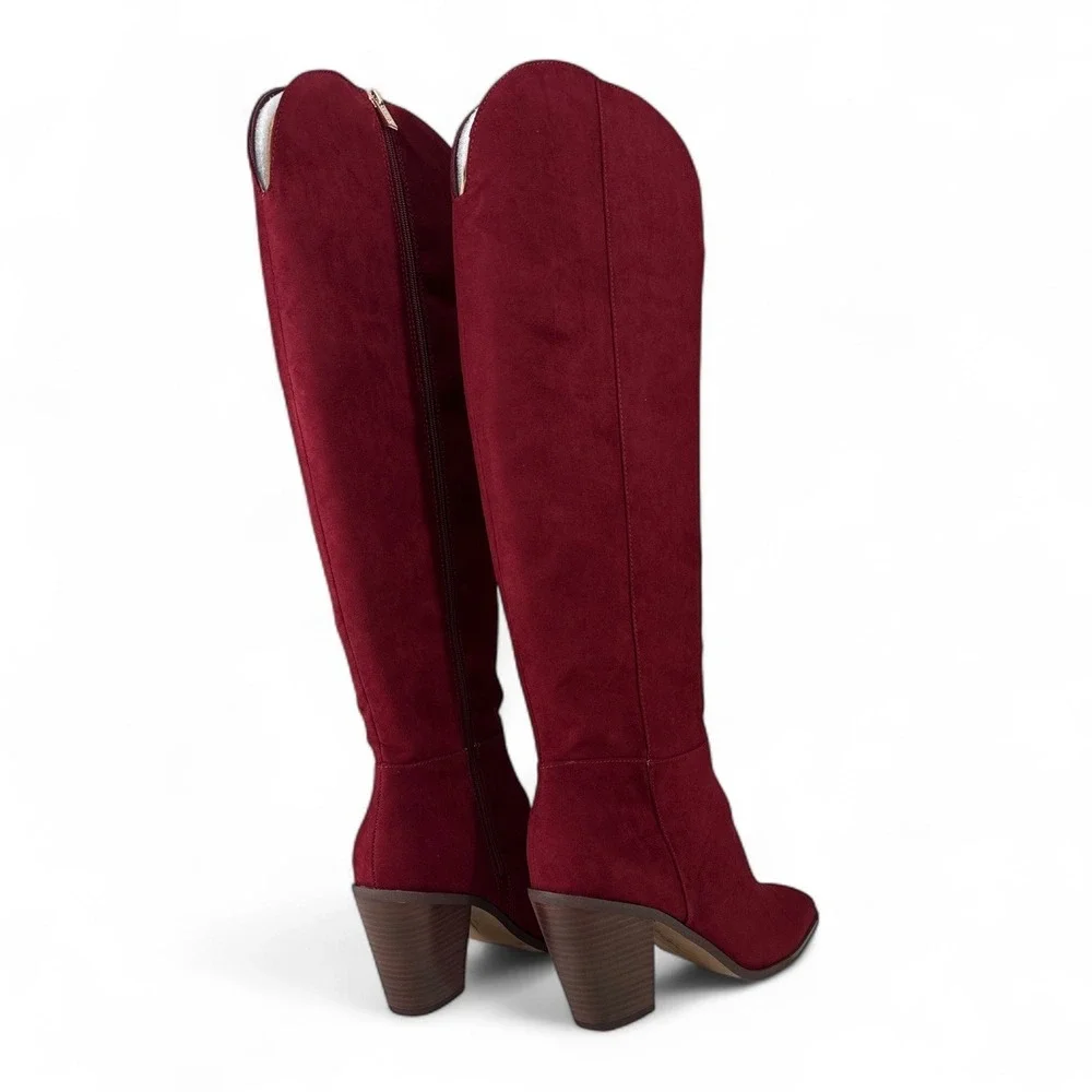 Jessica‎ Simpson Ravyn Over The Knee Boots 12M Malbec Microsuede Heeled